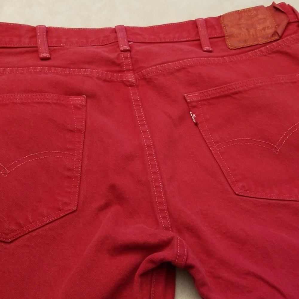 Mens levis 501 button front. Tomato